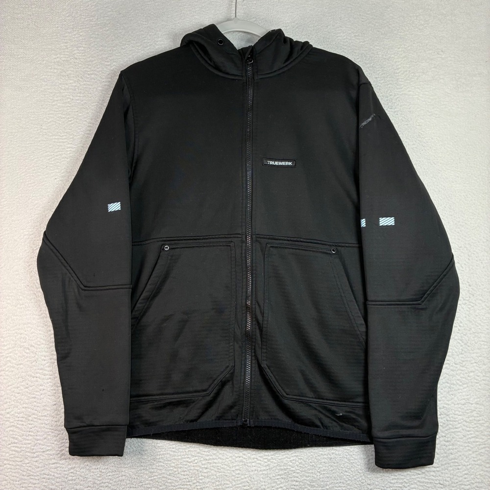 Truewerk M2 Grid Full Zip Hoodie Men M Black Jacket Fleece Line Work WerkShield